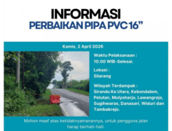Pemberitahuan Perbaikan Jaringan Distribusi Air Perumda Tirta Mulia Kabupaten Pemalang