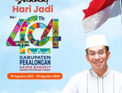 Rizal Bawazier Ucapkan Selamat Hari Jadi ke-404 Kabupaten Pekalongan